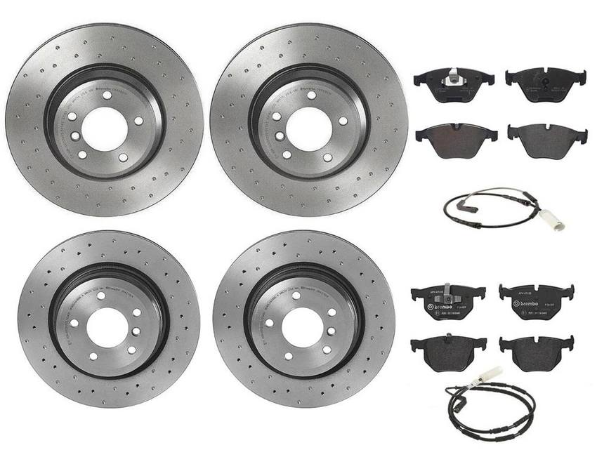 BMW Brembo Brake Kit - Pads &  Rotors Front and Rear (348mm/336mm) (Xtra) (Low-Met) 34356789445 - Brembo 3085046KIT